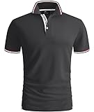 ZITY Poloshirts für Herren Kurzarm Tischtennis Golf Atmungsaktiv Polo Arbeit Sommer Freizeit Knopfleiste T-Shirt G