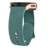 Armband für Amazfit GTS / GTS 2 / GTS 3 / GTS 4 Damen, gravierte Blumenarmbänder aus weichem Silikon für Amazfit GTS 4 Mini/GTS 2 Mini, 20 mm, elegantes Armb