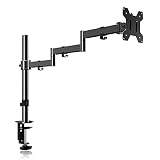 Monitorhalterung,Vesa Tischhalterung Bildschirmhalterung Höhenverstellbar für LED und LCD 17-32 Zoll Monitor Tischhalterung,710mm Extra Langer Arm Neigbar 180° Schwenkbar 360° bis 10 kg,VESA 75/100