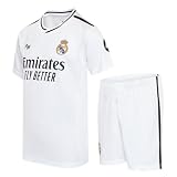 Real Madrid Home Kit Trikot und Shorts Saison 24/25, Bellingham, 14 Years, Replik Shirt Mit Offizieller L
