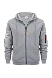 MEIMIYI Basic Sweater Komfortabel Weich Warm Kapuzensweatshirt All-Match Klassisch Jugend Kaputzenpulli Große Lose Casual Sweatshirt Herren A-Light Grey XXL