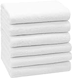 ZOLLNER 6er Set Handtücher, kleine Badetücher, 50x100 cm, Baumwolle, weiß