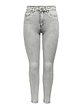 Damen ONLY Skinny Fit Ankle Jeans | Stretch Denim Hose Bleached | ONLMILA Cropped Röhrenjeans, Farben:Grau, Größe:26W / 30L