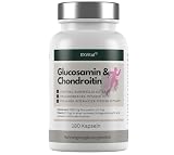 Glucosamin Chondroitin hochdosiert - 1200 mg pro Tag- mit Curcuma, Weihrauch, Hyaluronsäure, Vitamin C, Collagen & Piperin -180 Kapseln, laborgeprü