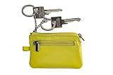 Josephine Osthoff Handtaschen-Manufaktur Leder Schlüsseletui Nano - Limone - mit 2 Ringen an Kettchen extra kleines Schlüsselmäppchen 97059, Farbe: