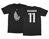 SoyluTex Ibrahimovic Milan Fußball Zlatan #11 Fußballtrikot-Stil Shirt Herren Jugend T-Shirt (Schwarz, XL)