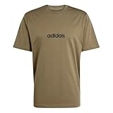 adidas Herren Essentials LINEAR Single Jersey Tee, Olive strata/Black, XXL