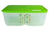 Tupperware Klimaoase Behälter 9,9 L grün PrimaKlima Dose Prima Klima Oase Kühlschrankbehälter gemüse-motiv(incl. Mini Gefierbehälter lila)