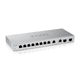 Zyxel Multi-Gigabit Web-Managed Switch 12 Ports, Davon 2 Ports mit 2,5 G und 2 Ports mit 10G SFP+, Desktop/Wandmontage, 5 Jahre Garantie [XGS1210-12]