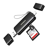 UGREEN SD 4.0 312 MB/s Kartenleser Aluminium USB 3.0 USB C Dual Stecker Kartenlesegerät SD Card Reader Speicherkartenleser Sd Karten Adapter Kompatibel mit iPhone 16/Android/Windows/macOS usw