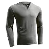 Basic T-Shirt Herren Urban Klassisch Trend Casualt-Shirt Atmungsaktiv Weich Komfortabel Tops Leichte Dünn Mode Longsleeve T-Shirts G-Dark Grey 5XL