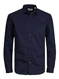 JACK & JONES Herren JPRBLACARDIFF Shirt L/S NOOS 12201905, Navy Blazer/Slim FIT, M