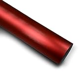 10,66€/m² Matt Chrom Metallic Gebürstet Auto Folie Blasenfrei mit Luftkanäle Car Wrapping (Rot, 1m x 152cm)
