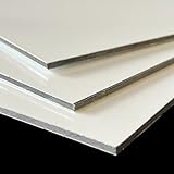 Aluverbundplatte Dibond Platte Aluschild ZUSCHNITT nach Maß Aluminiumverbundplatte Sandwichplatte Alu-Verbundplatte weiß (156x30cm)