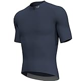 Lo.gas Radtrikot Herren Kurzarm, Rennrad Trikot Durchgehender Reißverschluss mit 3 Taschen, Grau Blau, L