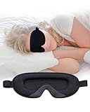 Schlafmaske für Seitenschläfer, 3D Schlafmaske für Herren, Frauen,Weiche und Atmungsaktive Augenmaske Schlafmasken,100% Lichtblockierende Schlafbrille mit Verstellbarem Riemen für R