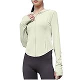 Damen-Laufjacke, LSF 50+, Sonnenschutz-Kapuzenpullover, durchgehender Reißverschluss, bauchfreie Jacken, langärmelig, Sport-T-Shirt, Fitness, Workout, Yoga, Activewear, lässig,