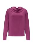 s.Oliver BLACK LABEL Fließendes Langarmshirt mit Wasserfall-Kragen Fuchsia 48