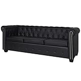 vidaXL Chesterfield Sofa Couch 3-Sitzer Kunstleder Wohnmöbel Büromöbel G