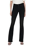 ONLY Damen ONLBLUSH MID Flared DNM TAI1099 NOOS Stretch-Jeanshose, Washed Black, L/32