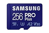 Samsung PRO Plus microSD-Karte, 256 GB, UHS-I U3, Full HD & 4K UHD, 160 MB/s Lesen, 120 MB/s Schreiben, Speicherkarte für Smartphone, Drohne oder Action-Cam, Inkl. SD-Adapter, MB-MD256KA/EU