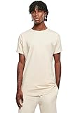 Urban Classics Herren T-Shirt Long Shaped Turnup Tee, lässiges T-Shirt für Männer, in langem Schnitt, erhältlich in vielen Farben, Whitesand, XXL