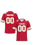 Generic Herren American Football Shirt, Rot, Einheitsgröße, Schmetterlingärmel, Sport-Jersey, Unisex-Erwachsene, Männer, American Football Shirt H