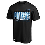 NFL Kinder Jugend 8–20 Offizielles Fußballteam Farbe Prime Time Wordmark Performance Primary Logo Kurzarm T-Shirt, Carolina Panthers Schwarz, 8