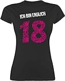 Shirt Damen - 18. Geburtstag - Achtzehnter Geburstag Mädchen - M - Schwarz - Geburtstagsgeschenk 18 Tshirt 18ter Frauen t-Shirt Geschenk 18jährige t zum zur volljährigkeit Frau Jahre - L191