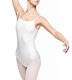 Arabesque Klassische Lycra Tanzkleidung Damen mit schmalen Ärmeln Ballettanzug Body Odylia (Weiß, S)