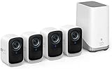 eufy Security eufyCam S300 3C, Überwachungskamera aussen, 4K kabellose mit Gesichtserkennung und K.I, Farbige Nachtsicht, Erweiterbarer Speicher auf 16TB, Überwachungskamera Set 4+1