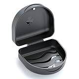 Zahnspangendose Spangendose Dento Box Schienendose (auch für Aufbissschiene, Knirscherschiene) 1 Stück KFO Box (schwarz)