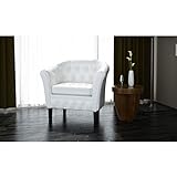 Makastle Sessel Wohnzimmer Schlafzimmer Einzelsofa Loungesessel modern Relaxsessel Polstersessel, Weiß