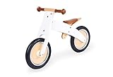 Pinolino Laufrad Johann, Holzlaufrad, unplattbare Bereifung, umbaubar vom Chopper zum Laufrad, für Kinder ab 2 Jahren, weiß lack