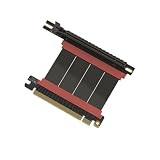 LINKUP - AVA5 PCIE 5.0 Riser-Kabel | RTX5090 RX9070 GPU Bereit | x16 128GB/s Geschwindigkeit | PCIe 4.0 & N200R & Ncase M2 & WRX80/WRX90E Kompatibel | Rechter Winkel, Schwarz 5cm (Gesamtlänge 9cm)