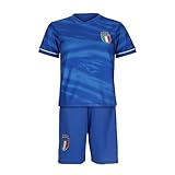 Blackshirt Company Italien Kinder Trikot Set Fußball WM EM Fan Trikot Zweiteiler Blau Sporttrikot Größe 128
