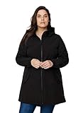 Zizzi Damen Große Größen Softshell Jacke mit Kapuze und Reißverschluss Gr 54-56 Black