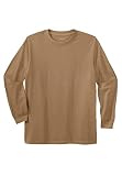 Boulder Creek by Kingsize Herren Big & Tall Heavyweight Longsleeve No Pocket Crewneck Tee - Beige - XXL Groß T