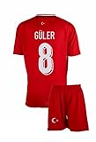 Mefstone Türkei Kinder Trikot Arda für Kinder, 2024 Football Trainings Kinder Trikot, Fußball-Trainingstrikots für Jungen, Komm mit Shorts (10-11Jahre,Rot,ard,164)