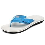 SAGUARO Zehentrenner Sandalen Damen Flip Flops Rutschfest Badelatschen Sommer Leicht Pantoffeln Weich für Beach Strand,Blau 41