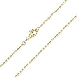 MATERIA Gold Ankerkette 925 Sterling Silber 1,2mm Halskette vergoldet in 40-80cm verfügbar #K61, Länge Halskette:60