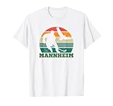 Cooles Eishockey Fan Shirt Stadt Mannheim mit Adler Skyline T-S