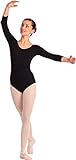 Arabesque 3/4 Kurzarm Damen Ballettanzug Klassischen Body, 2002 (XS, Schwarz)