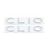 Clio Emblem Autoaufkleber Heckklappe Abzeichen Dekoration Logo (Silber)