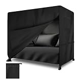 SDLDEER Hollywoodschaukel Abdeckung, 210 x 125x 170 cm hollywoodschaukeln Winterfest 3-4 Sitzer, Schwerlast ReißFest Schutzhülle Oxford Gewebe für Gartenmöbel, Gartenschaukel(Schwarz)