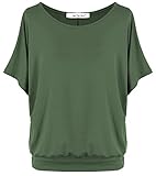 Van Der Rich ® - Oversize T-Shirt mit Fledermausärme - Damen(Khaki, XL)