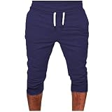 luoluoluo Herren 3/4 Jogginghose Sommer Outdoor Kurze Hose Fitness Trainingshose Atmungsaktiv Capri Hosen Leicht Yoga Shorts Sporthose Urlaub F