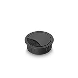 Eisnhauer Kabeldose Edelstahl schwarz lackiert 60 mm, für mehrere Kabel geeignet, Bürstendichtung und abnehmbarer Deckel, Höhe ca. 21