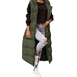 Generisch Jeansweste Herren Damen Winter Ärmellose Mantel Weste Langer Hoodie Warmer Daunenmantel mit Taschen Outdoor Jacke Lange Weste mit Reißverschluss Cape Damen (GN2, M)