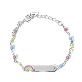 MABINA - Armband aus 925er Silber | Rainbow-Tag, 14 cm, Silber, N